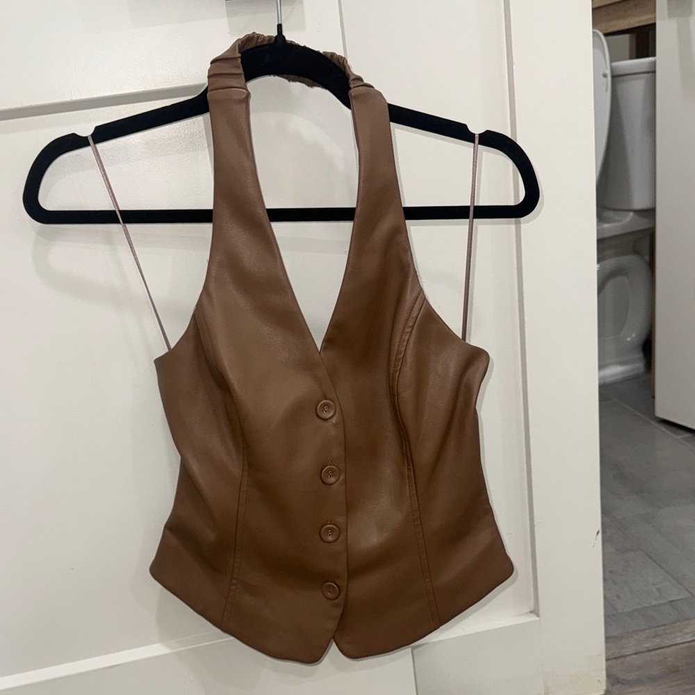 Heartloom Brown Button-Up Tank Top